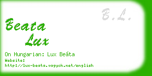 beata lux business card